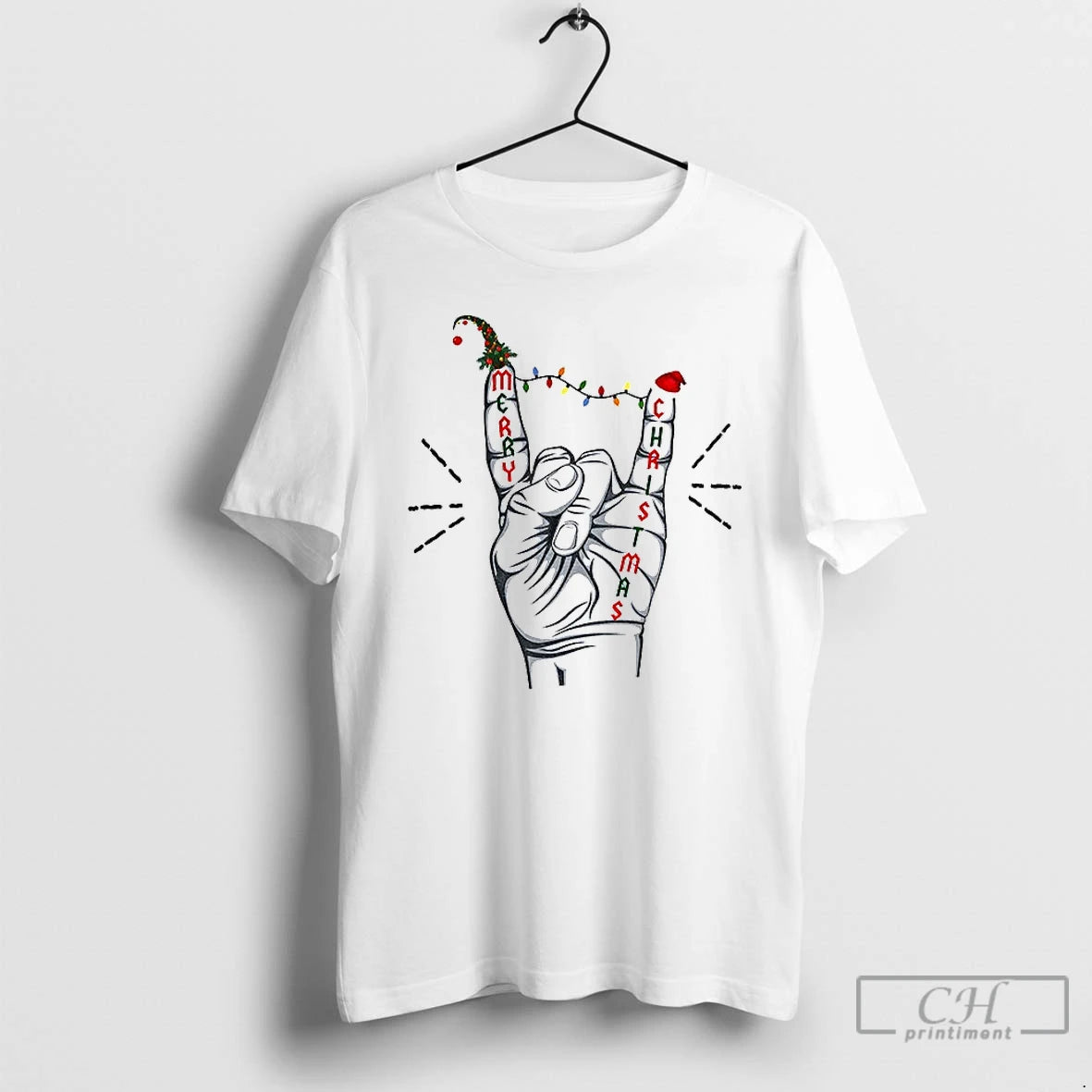 Classic Heavy Metal Rock Horns Christmas T-Shirts, Hoodie, Sweatshirt | PopFlextees.com