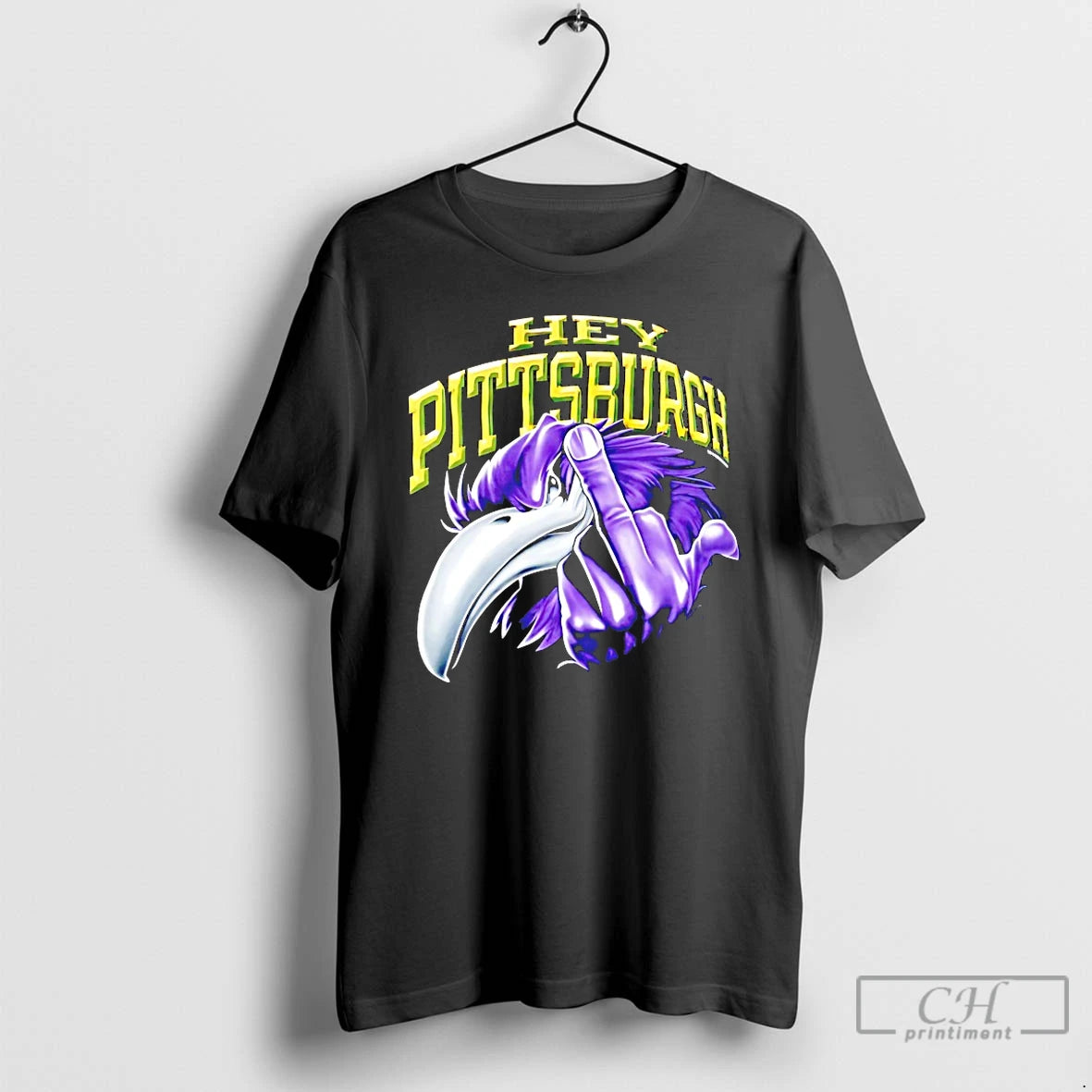 Classic Hey Pittsburgh Mascot The Middle Finger T-Shirts, Hoodie, Sweatshirt | PopFlextees.com
