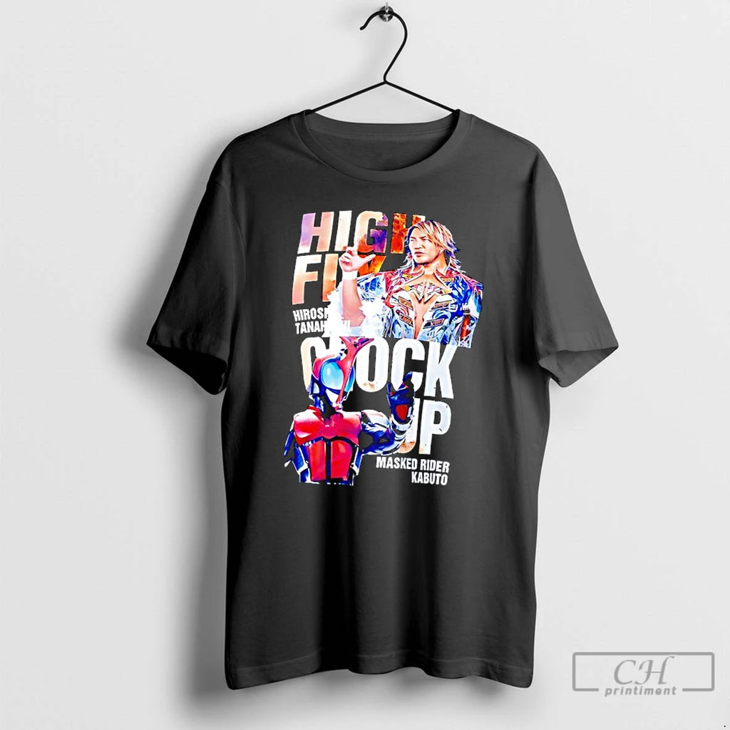 Classic Hiroshi Tanahashi And Kamen Rider Kabuto High Fly Clock Up T-Shirts, Hoodie, Sweatshirt | PopFlextees.com