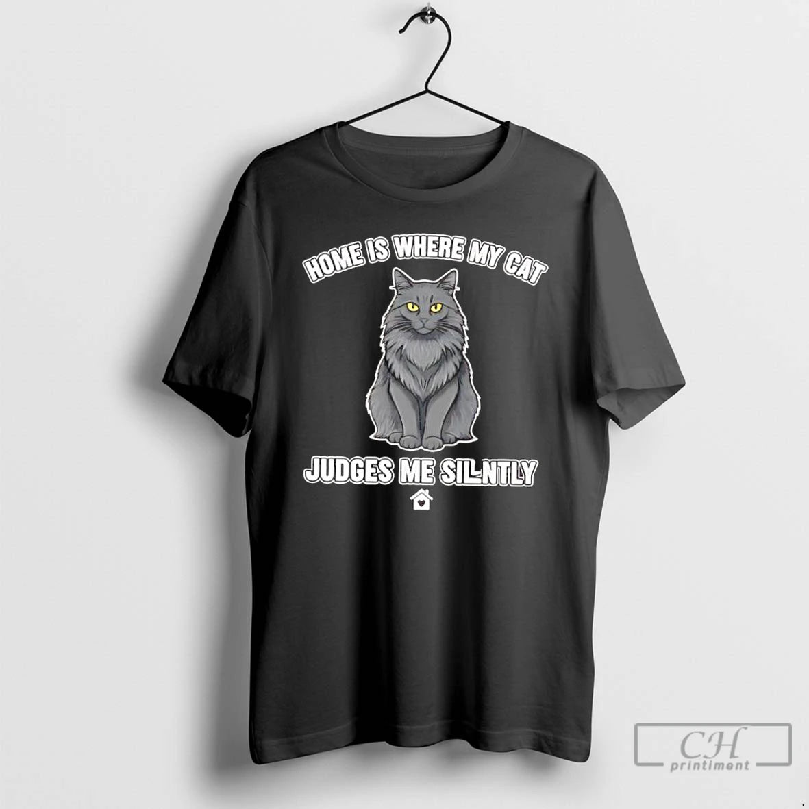 Classic Home Is Where My Cat Judges Me Silently T-Shirts, Hoodie, Sweatshirt | PopFlextees.com