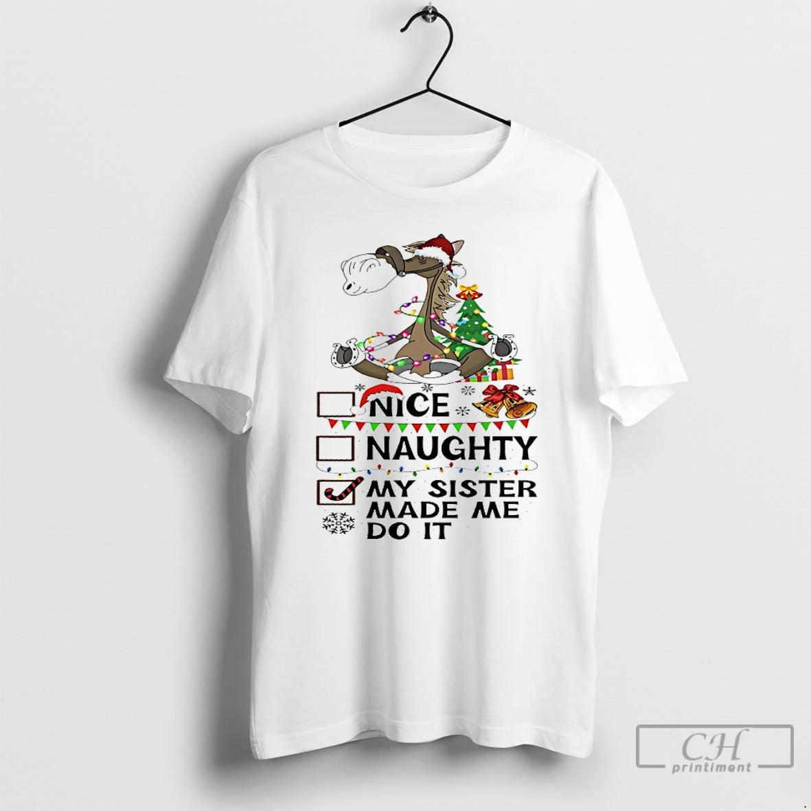 Classic Horse Nice Naughty My Sister Made Me Do T-Shirts, Hoodie, Sweatshirt
