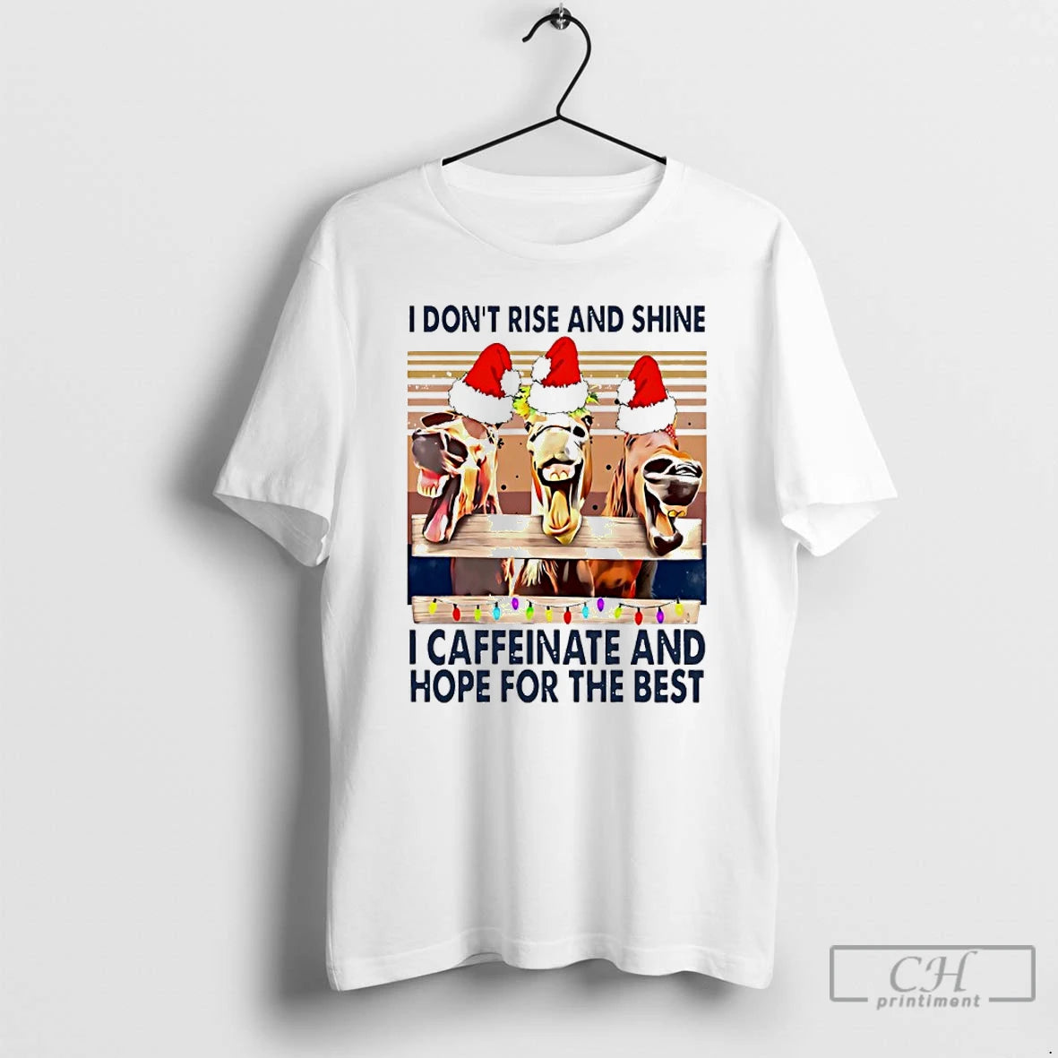 Classic Horse Santa I Dont Rise Shine I Caffeinate Hope Best T-Shirts, Hoodie, Sweatshirt