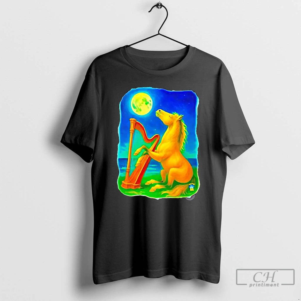 Classic Horse Lovers Musical Moon Harp Art T-Shirts, Hoodie, Sweatshirt | PopFlextees.com