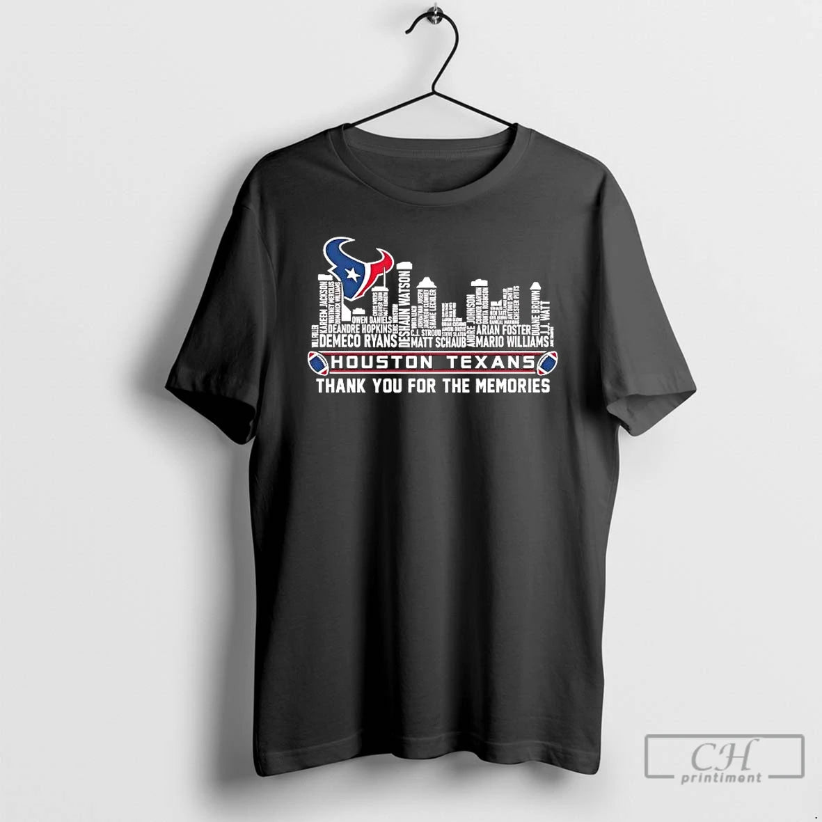 Classic Houston Texans City Players Names Thank You For The Memories T-Shirts, Hoodie, Sweatshirt | PopFlextees.com
