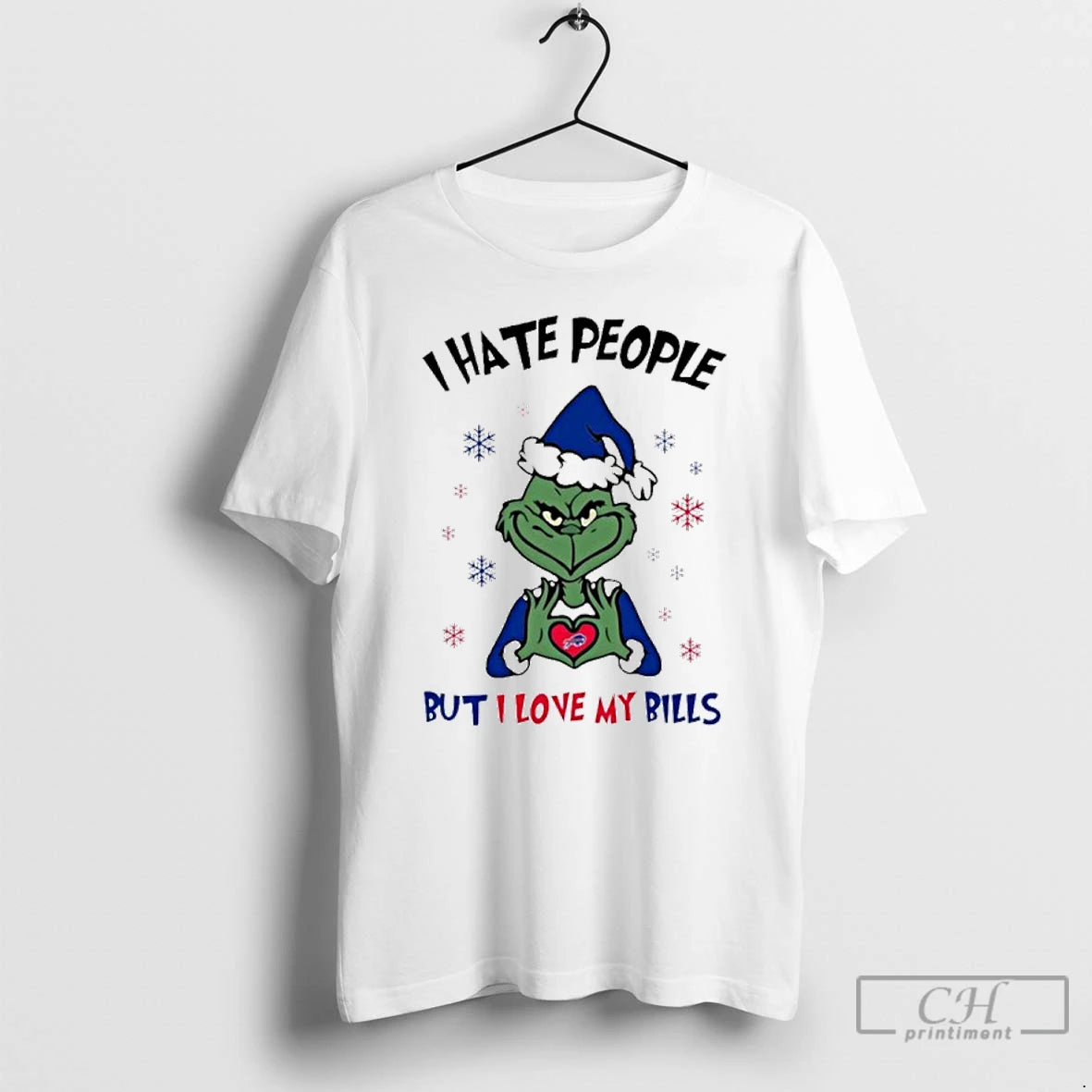 Classic I Hate People The Grinch But I Love My Bills T-Shirts, Hoodie, Sweatshirt | PopFlextees.com