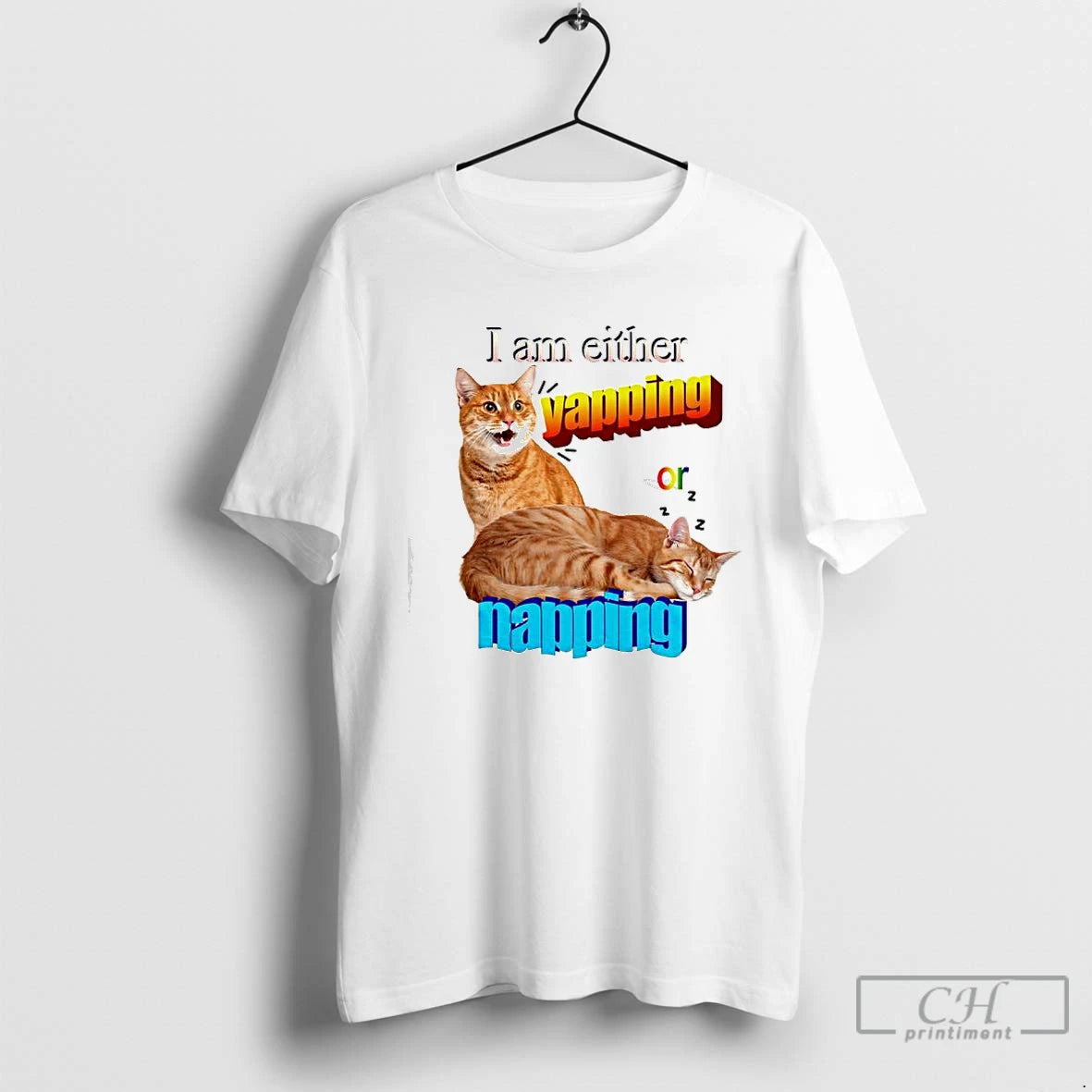 Classic I Am Either Yapping Or Napping Two Orange Cats Graphic T-Shirts, Hoodie, Sweatshirt | PopFlextees.com