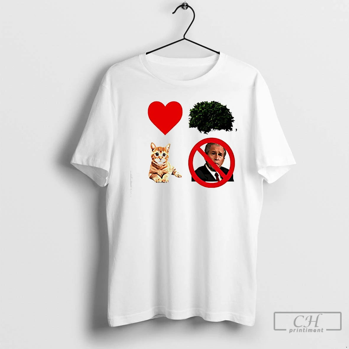 Classic I Heart Cat Not George W Bush T-Shirts, Hoodie, Sweatshirt | PopFlextees.com