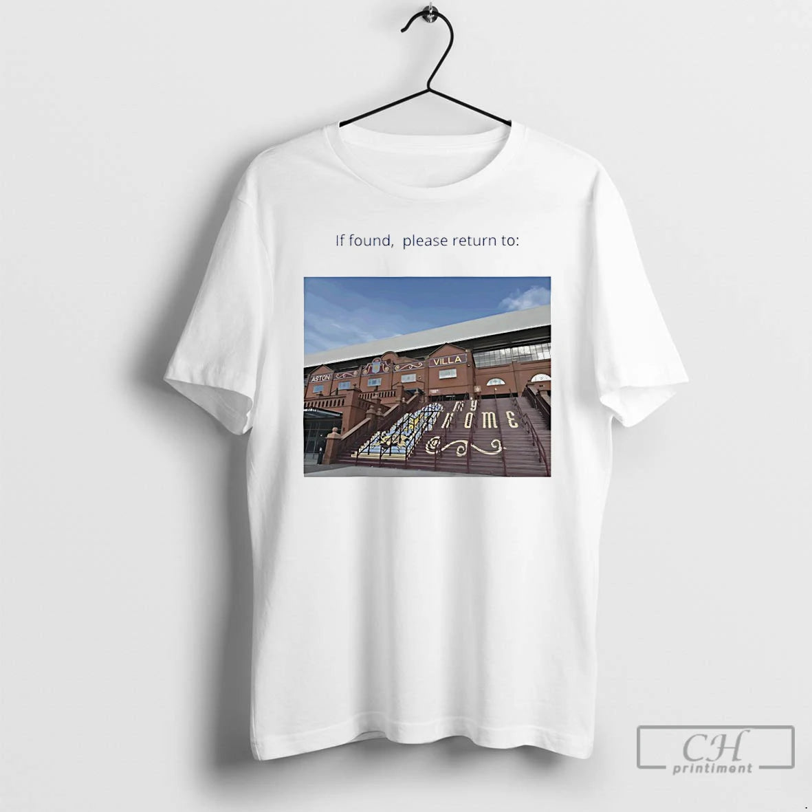 Classic If Found Please To Aston Villas Iconic Holte End Steps Graphic T Shirts Sweater Hoodie, Sweatshirt | PopFlextees.com