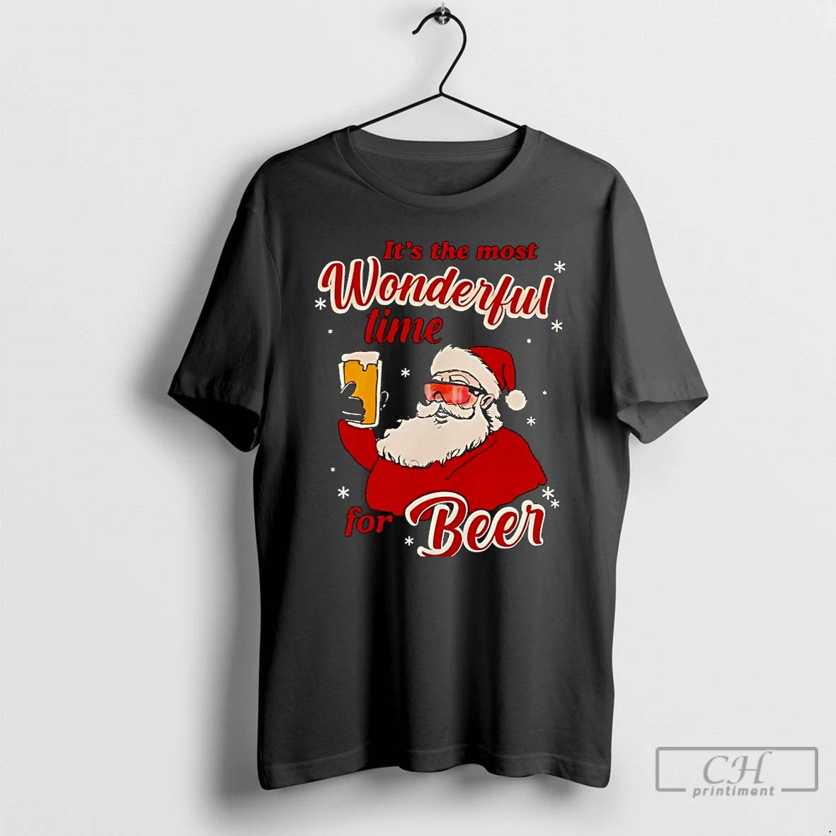 Classic Its The Most Wonderful Time For Beer Santa Christmas Christmas T-Shirts, Hoodie, Sweatshirt | PopFlextees.com