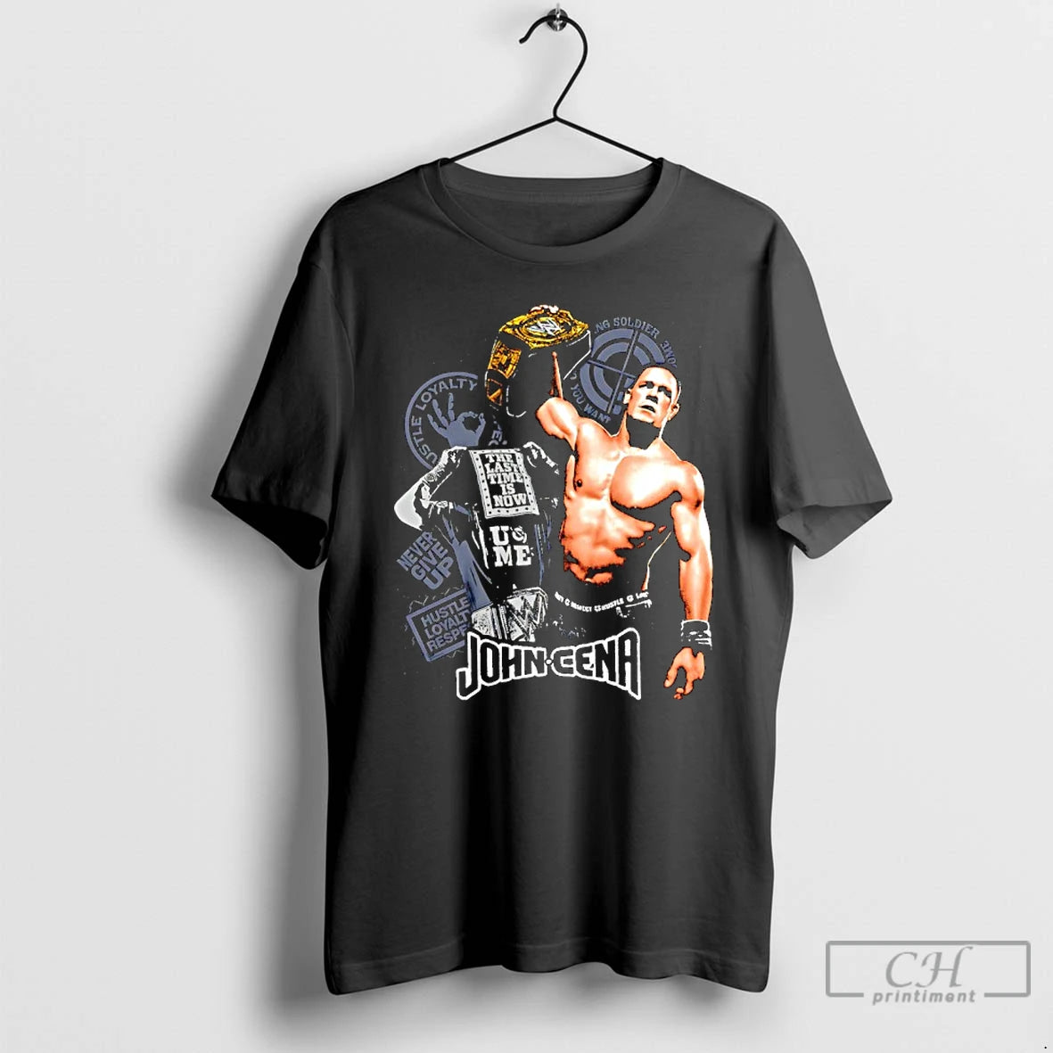 Classic John Cena The Last Time Is Now Never Give Up Ring Graphic T Shirts Hoodie, Sweatshirt | PopFlextees.com