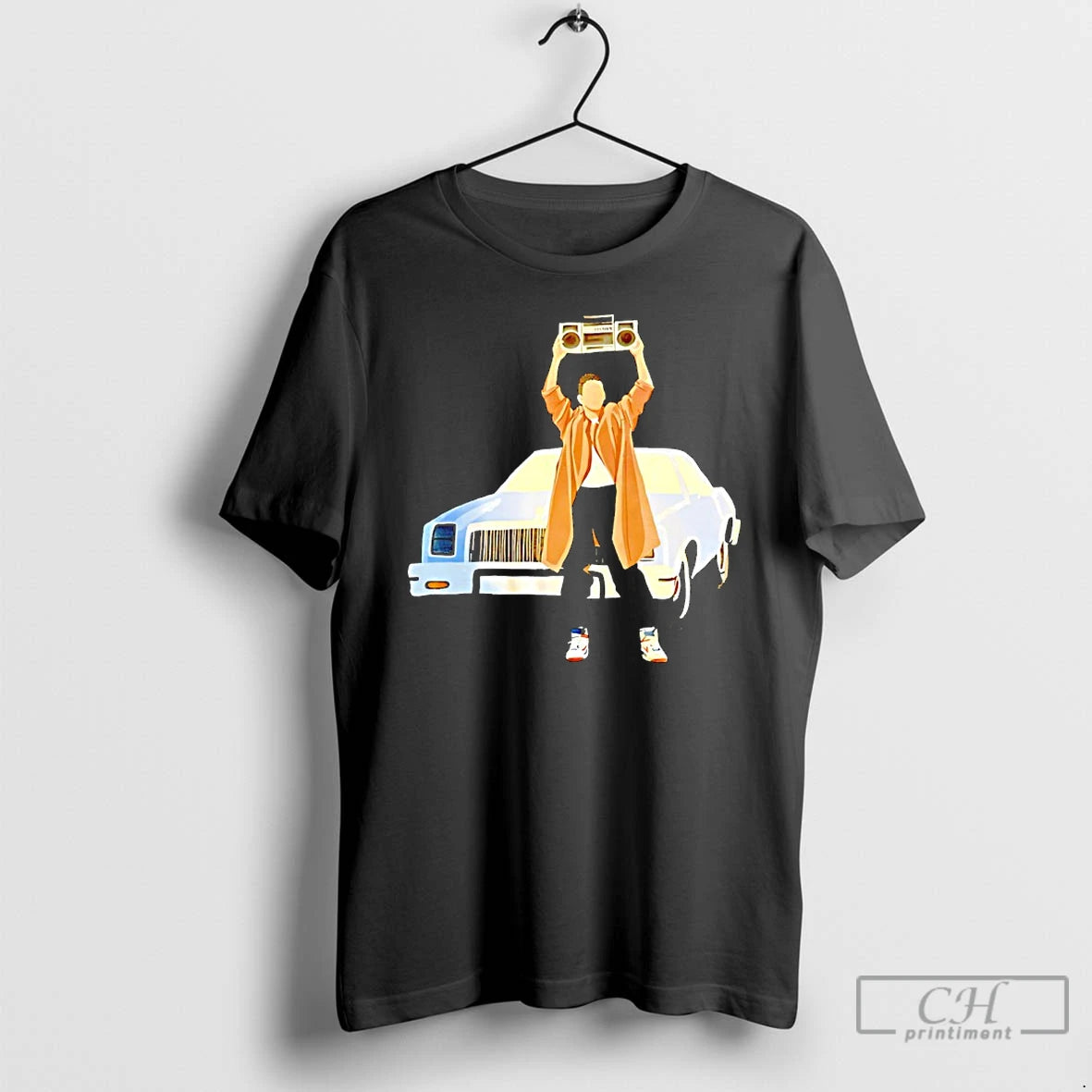 Classic John Cusack Say Anything Boombox Scene Art T-Shirts, Hoodie, Sweatshirt | PopFlextees.com