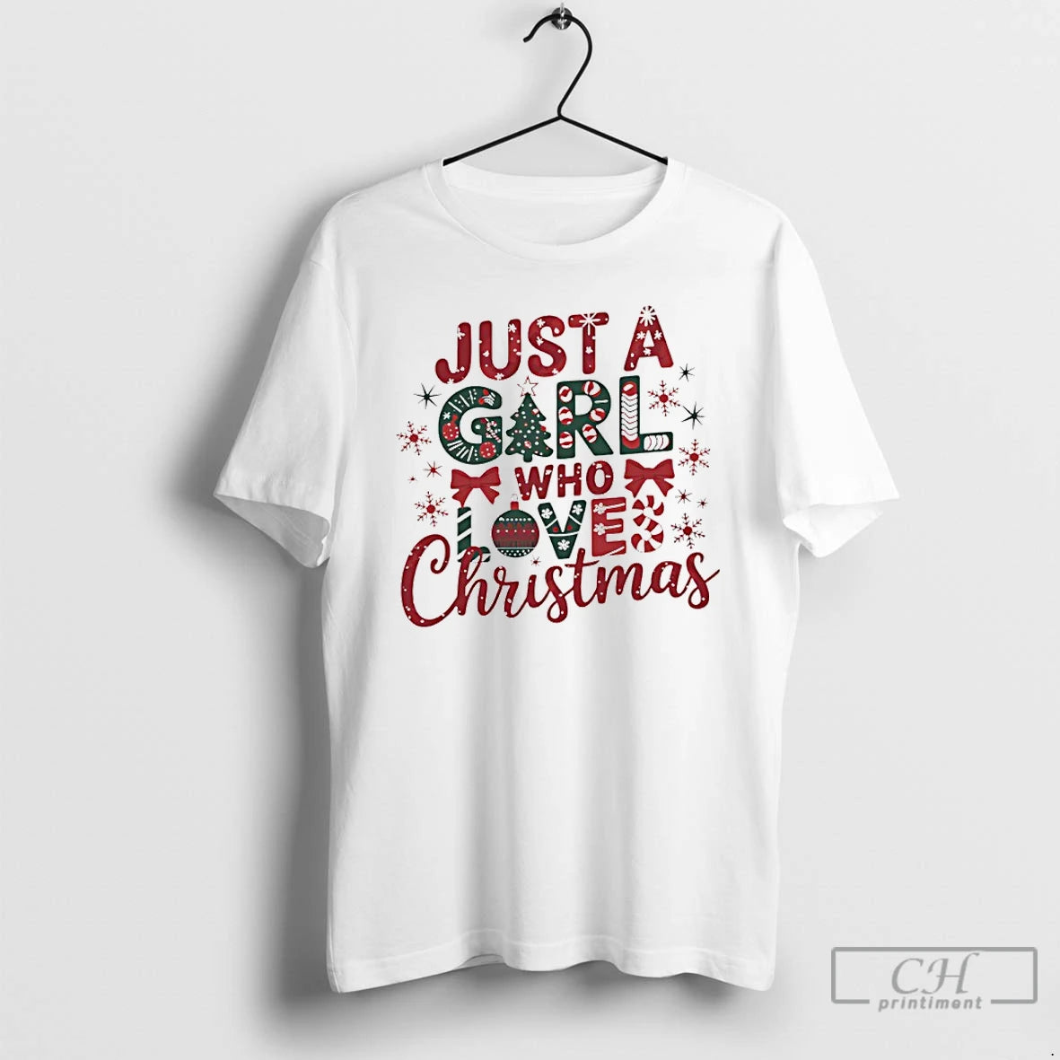 Classic Just A Girl Who Love Christmas T-Shirts, Hoodie, Sweatshirt | PopFlextees.com
