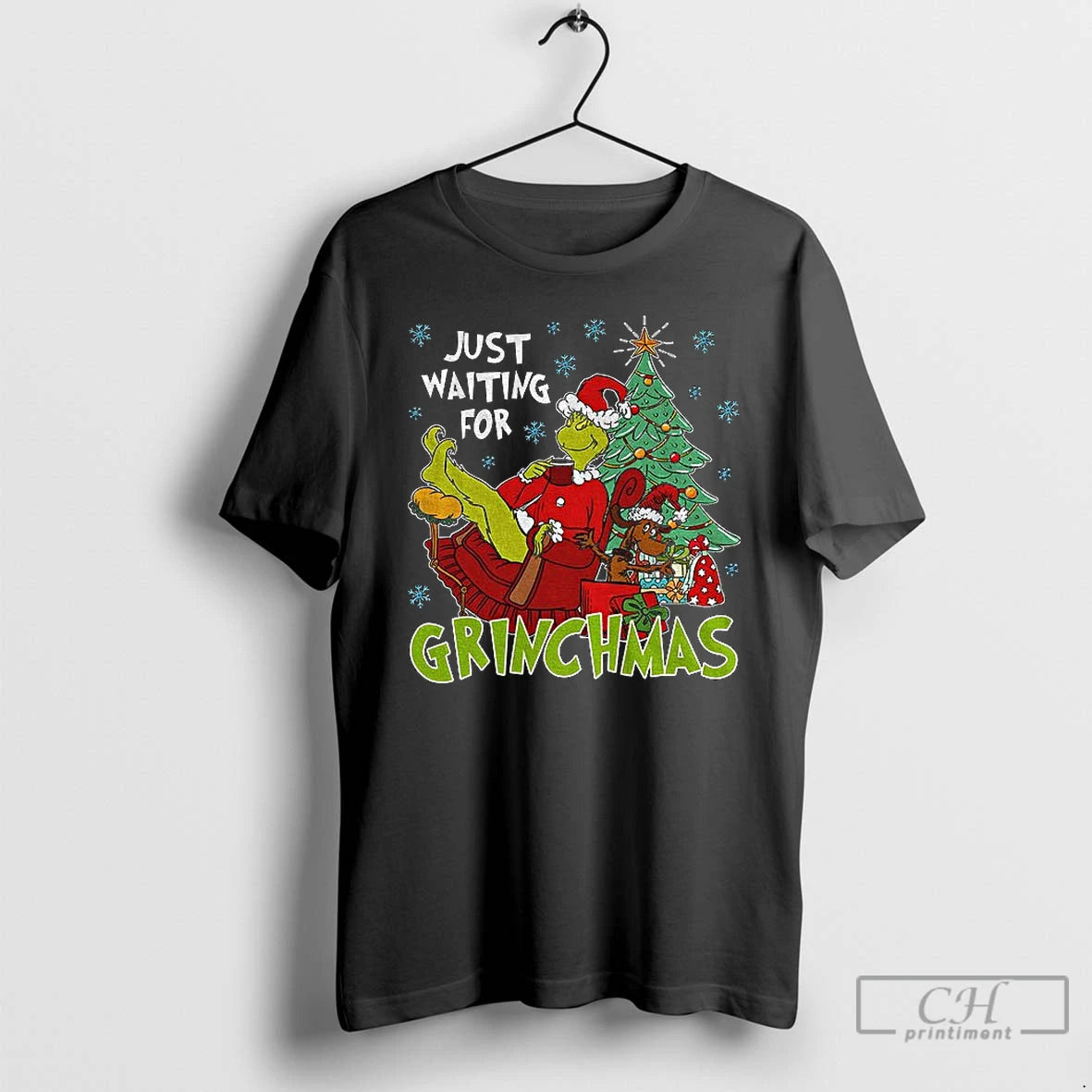 Classic Just Waiting For Grinchmas The Grinch Christmas T-Shirts, Hoodie, Sweatshirt | PopFlextees.com