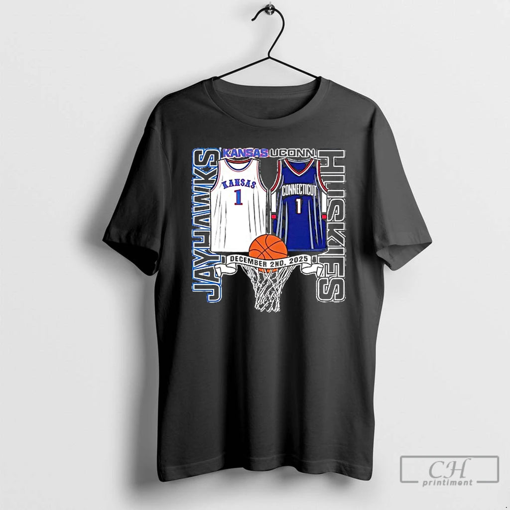 Classic Kansas Jayhawks Basketball Vs Uconn Huskies December 2nd 2025 T-Shirts, Hoodie, Sweatshirt | PopFlextees.com