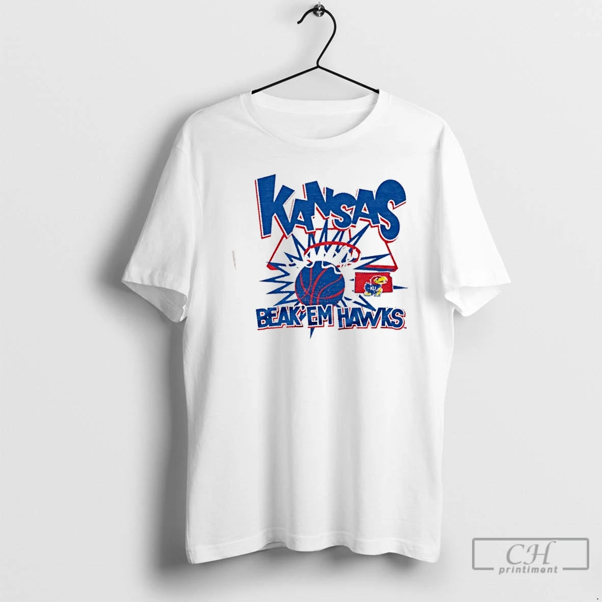 Classic Kansas Jayhawks Beak Em Hawks Slam T-Shirts, Hoodie, Sweatshirt | PopFlextees.com