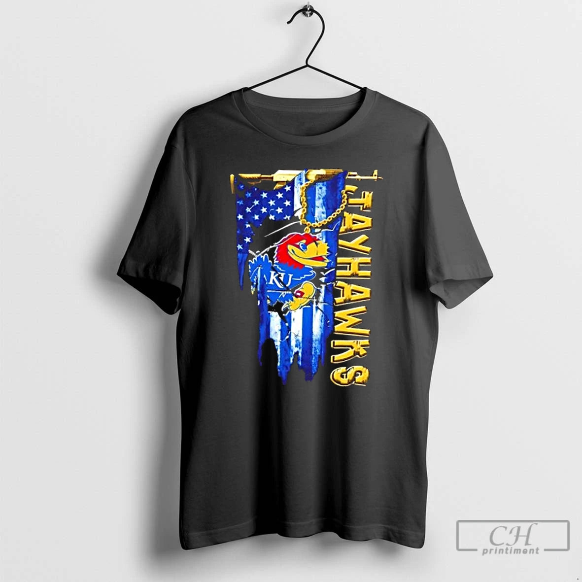 Classic Kansas Jayhawks Football Battle Shattered Usa Flag Rip Design T-Shirts, Hoodie, Sweatshirt | PopFlextees.com
