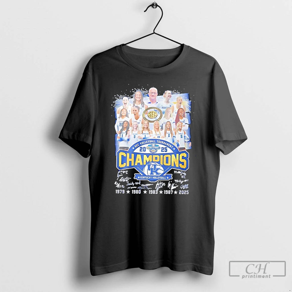 Classic Kentucky Wildcats Sec Womens Volleyball Champions 2025 5 Time T-Shirts, Hoodie, Sweatshirt | PopFlextees.com