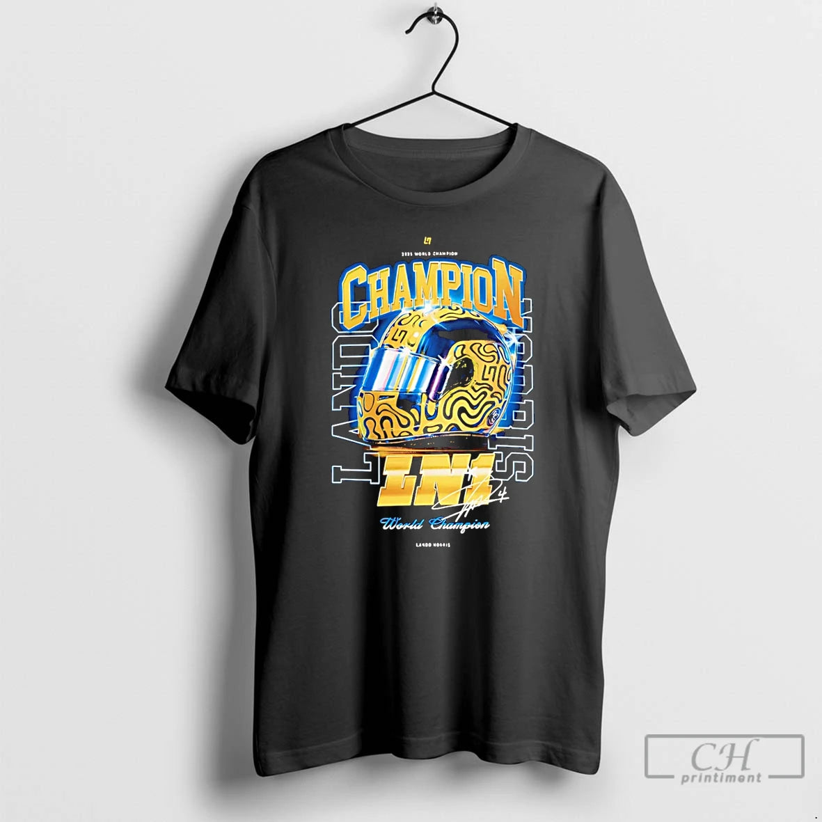 Classic Lando Norris 2025 World Champion Signature Helmet T-Shirts, Hoodie, Sweatshirt | PopFlextees.com