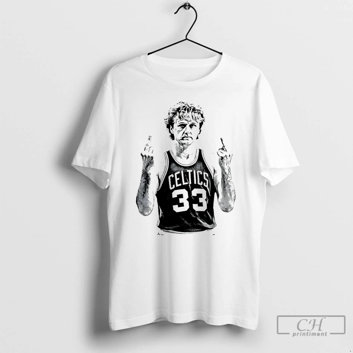 Classic Larry Bird Middle Finger Boston Celtics T-Shirts, Hoodie, Sweatshirt | PopFlextees.com