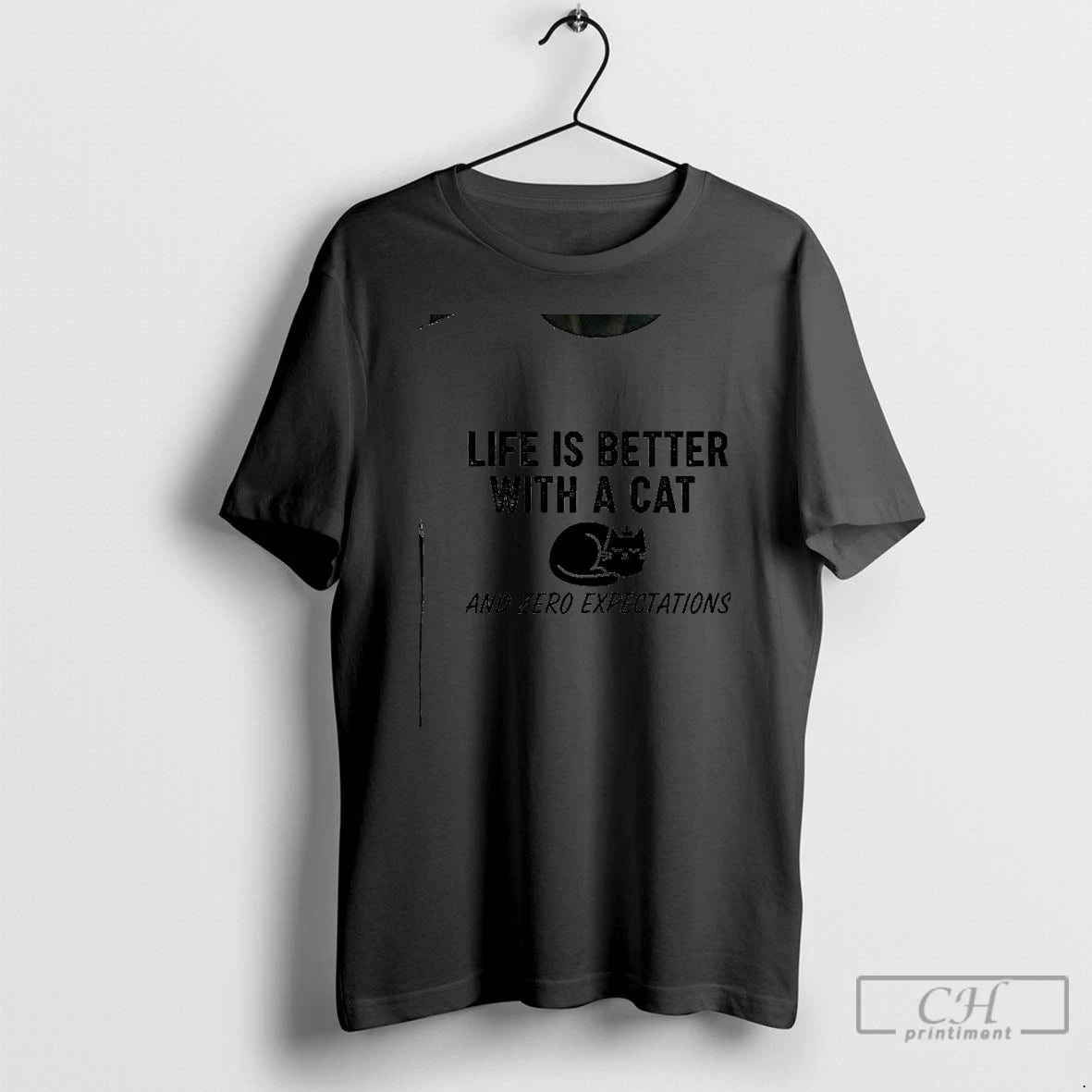 Classic Life Is Better With A Cat And Zero Expectations T-Shirts, Hoodie, Sweatshirt | PopFlextees.com