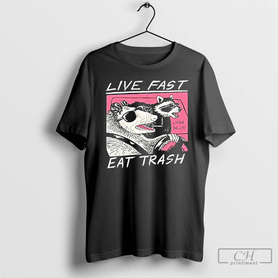 Classic Live Fast Eat Trash Opossum Raccoon T-Shirts, Hoodie, Sweatshirt | PopFlextees.com
