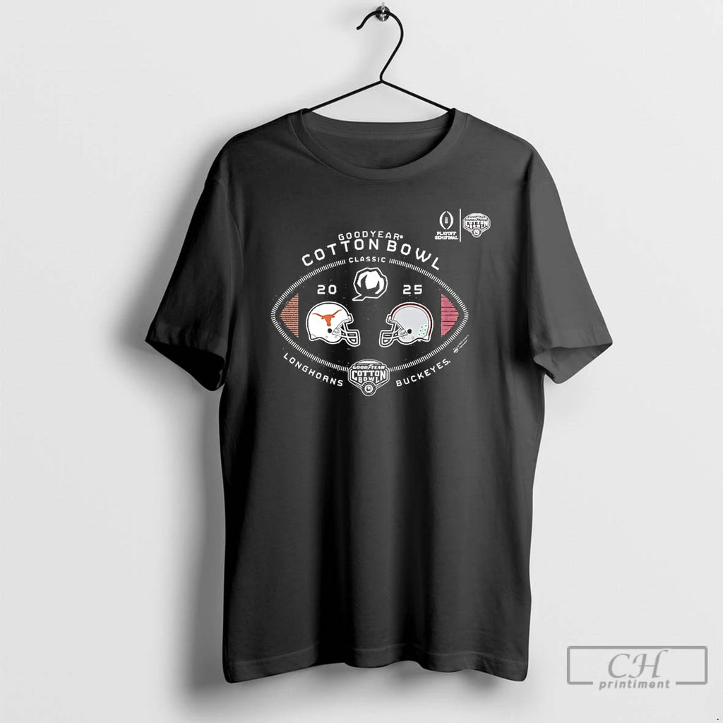 Classic Longhorn Vs Buckeyes Goodyear Cotton Bowl Classic 2 Team 2025 T-Shirts, Hoodie, Sweatshirt