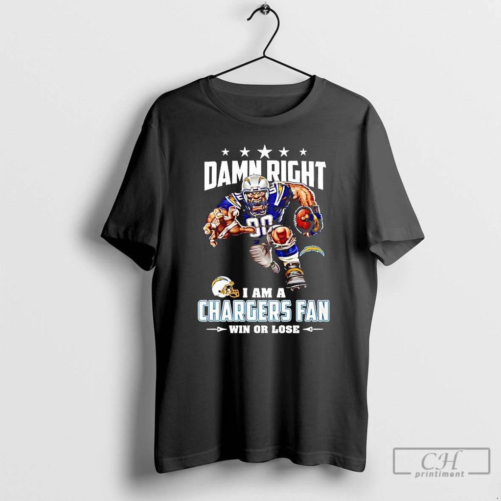 Classic Los Angeles Chargers Mascot Damn Right I Am A Cowboys Fan Win Or Lose T-Shirts, Hoodie, Sweatshirt | PopFlextees.com