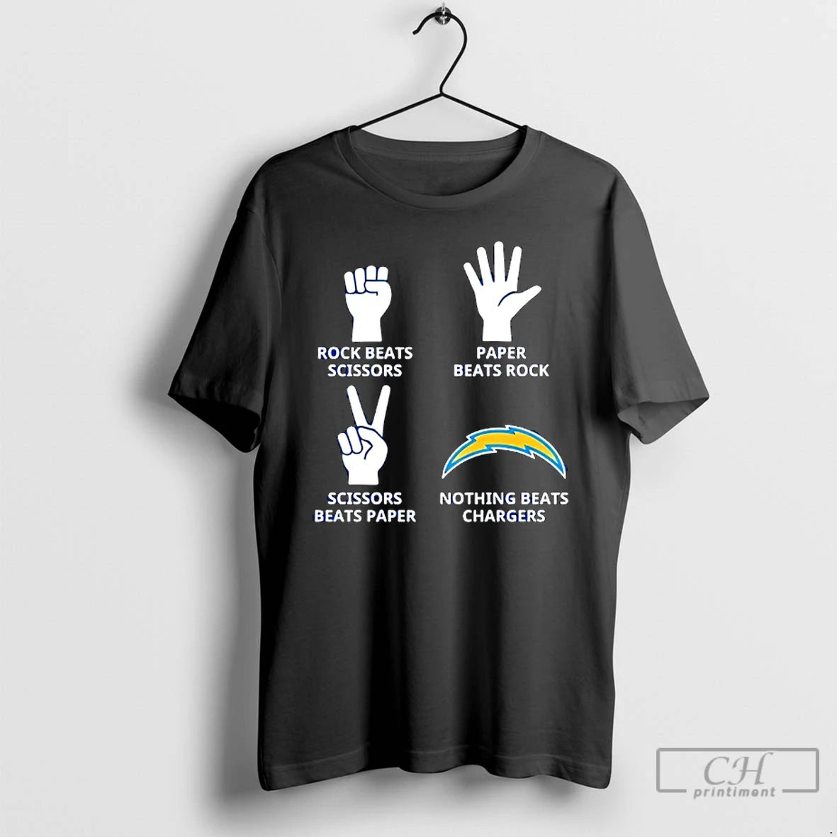 Classic Los Angeles Chargers Nothing Beats Rock Beats Scissors Paper Beats Rock Scissors Beats Paper T-Shirts, Hoodie,...