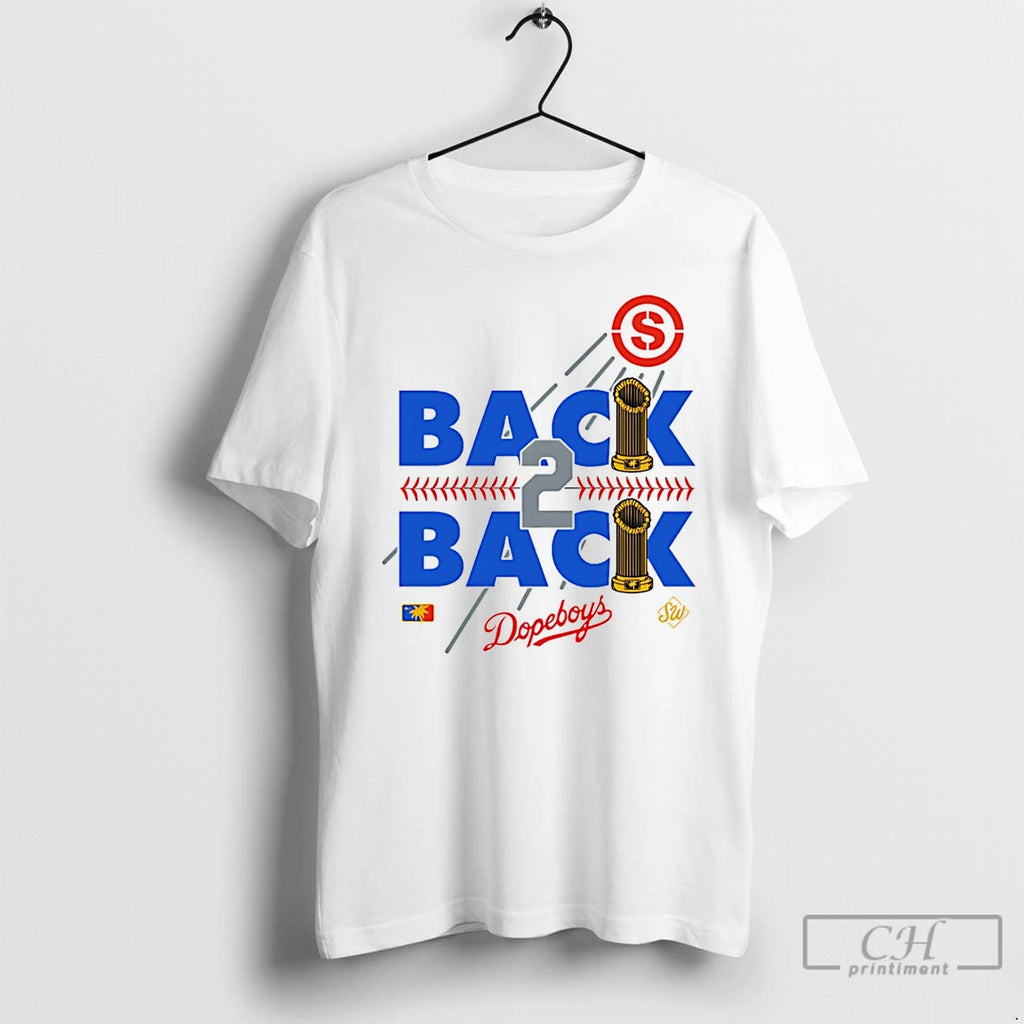 Classic Los Angeles Dodgers Back 2 Back Champions 2 Trophy T-Shirts, Hoodie, Sweatshirt | PopFlextees.com