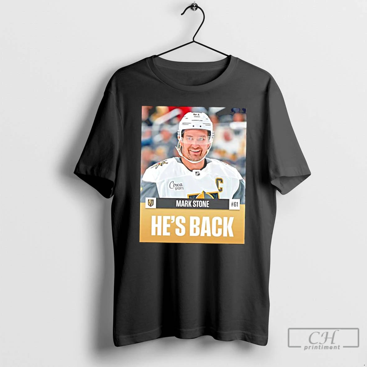 Classic Mark Stone Hes Back Vegas Golden Knights Stylish T-Shirts, Hoodie, Sweatshirt | PopFlextees.com
