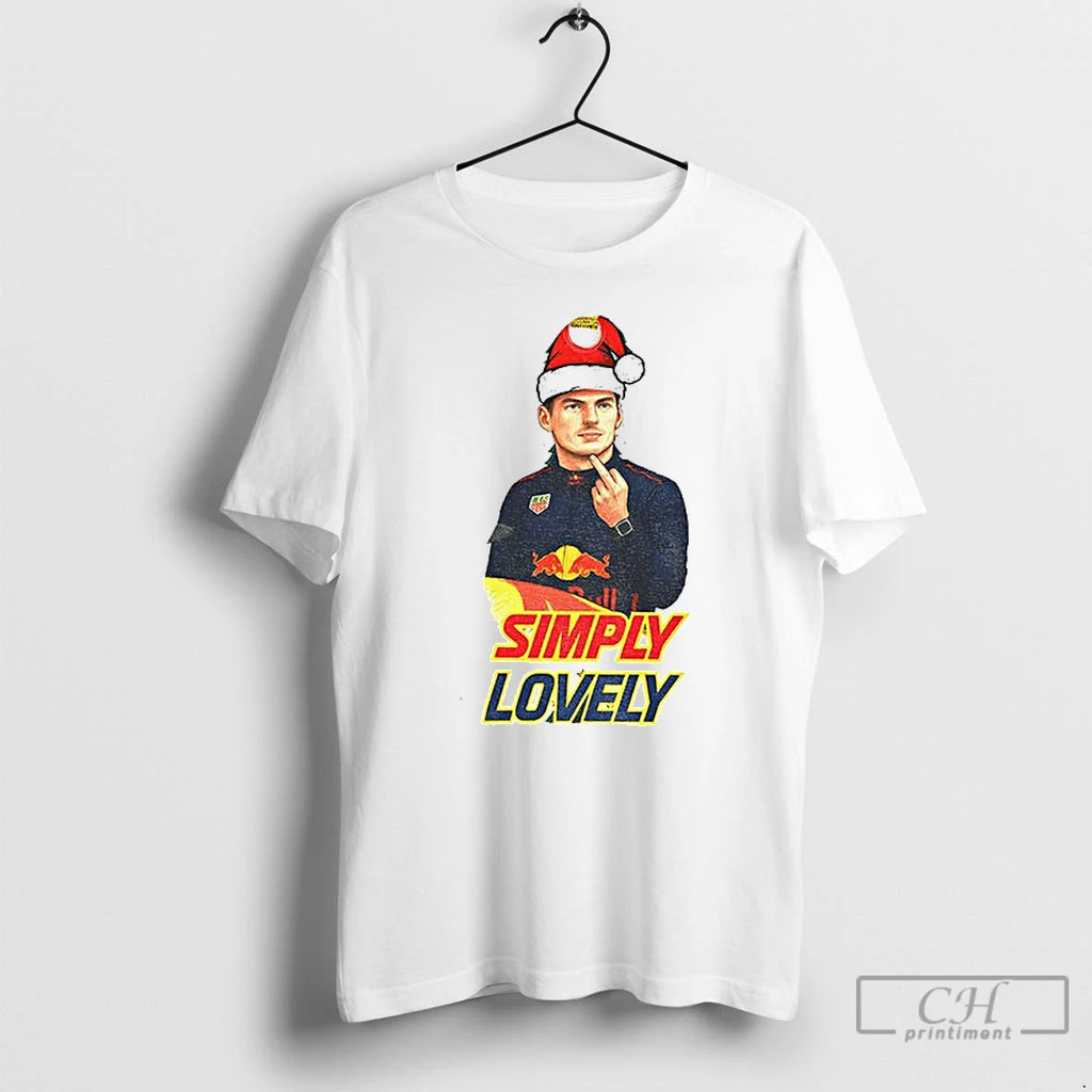 Classic Max Verstappen Middle Finger Christmas Simply Lovely T-Shirts, Hoodie, Sweatshirt | PopFlextees.com