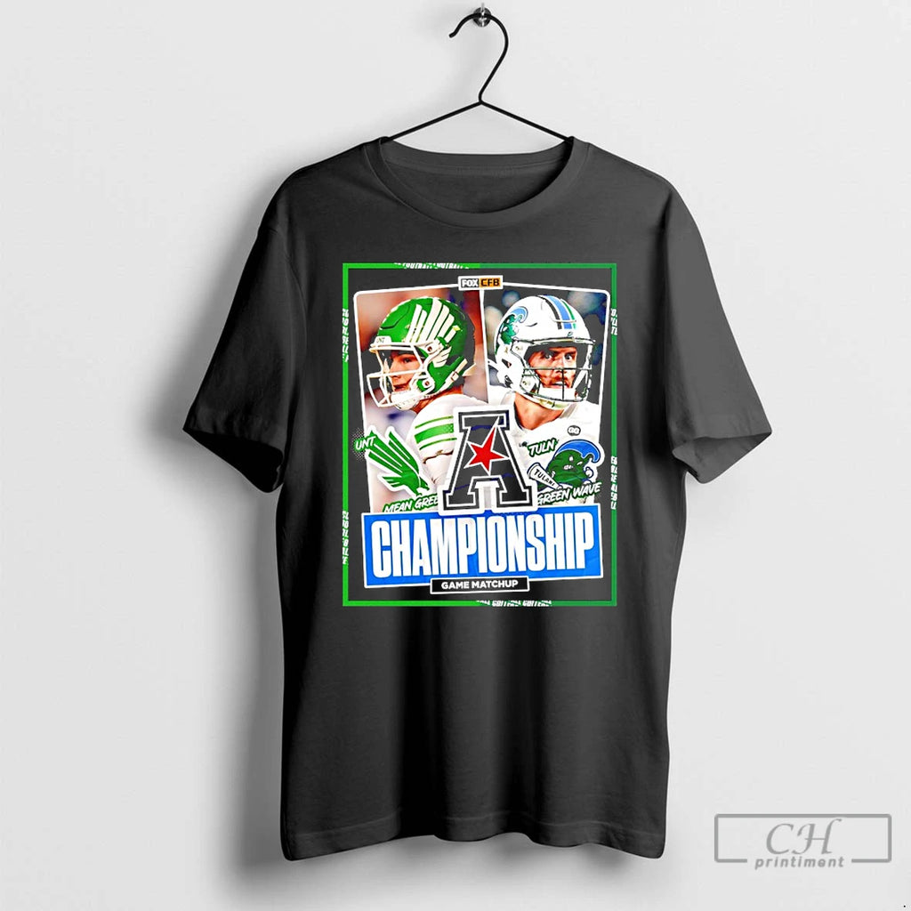 Classic Mean Green Vs Green Wave 2025 American Conference Champions T-Shirts, Hoodie, Sweatshirt | PopFlextees.com