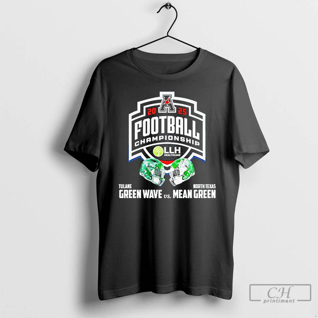 Classic Mean Green Vs Green Wave 2025 American Conference Champions Helmet T-Shirts, Hoodie, Sweatshirt | PopFlextees.com