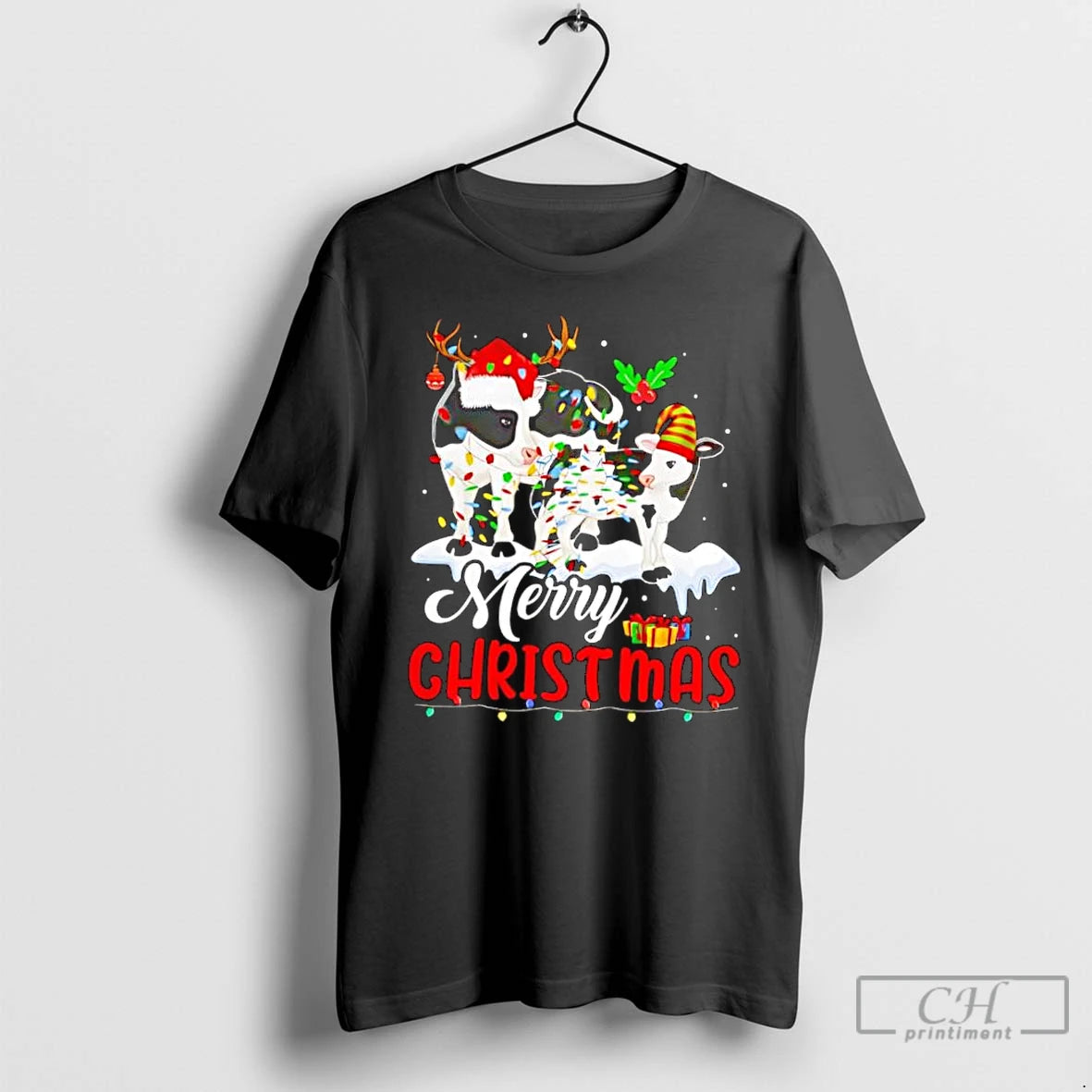Classic Merry Christmas Cow T-Shirts, Hoodie, Sweatshirt | PopFlextees.com