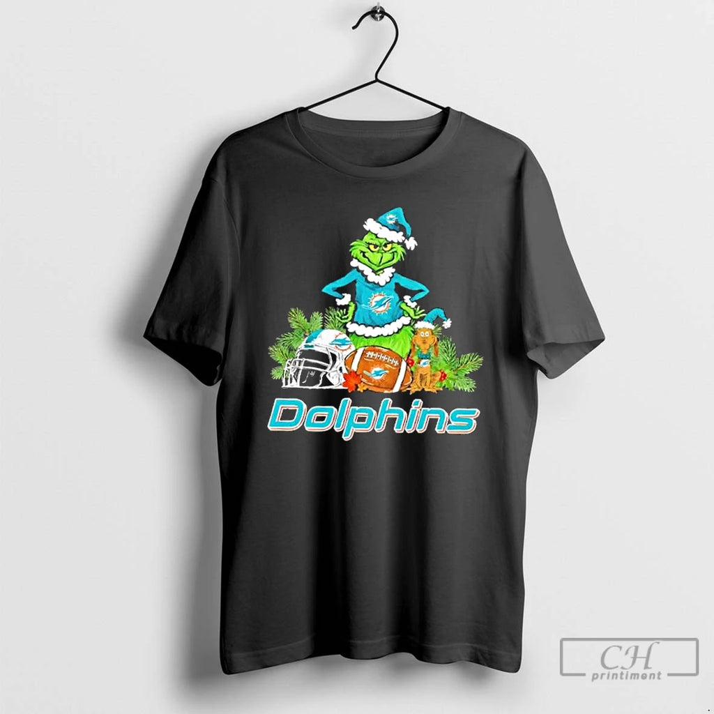 Classic Miami Dolphins Football X Grinch Merry Christmas Graphic T-Shirts, Hoodie, Sweatshirt | PopFlextees.com