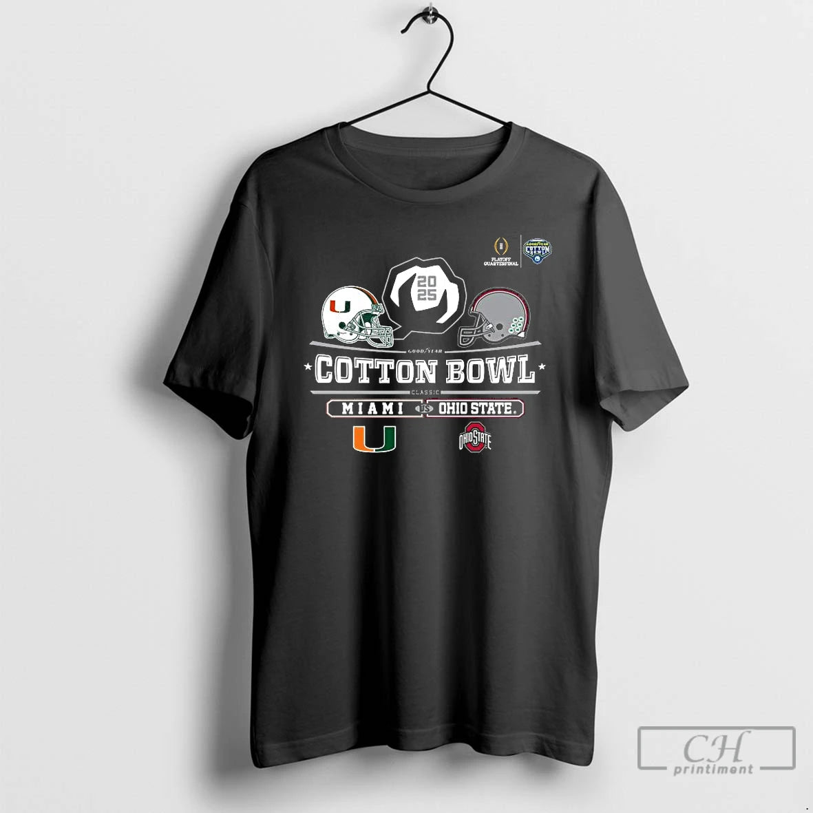 Classic Miami Vs Ohio State 2025 Cotton Bowl Helmet Logo December 31 T Shirts Sweater Hoodie, Sweatshirt | PopFlextees.com