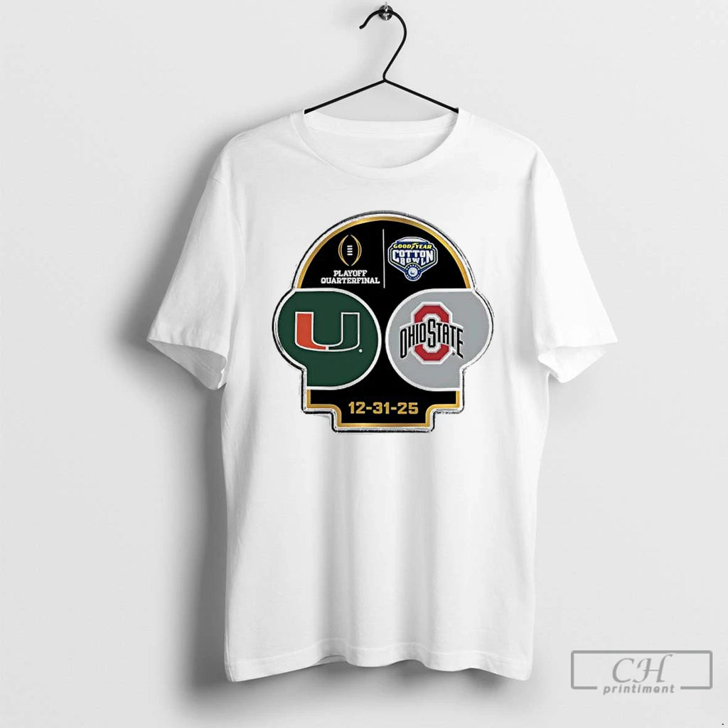 Classic Miami Vs Ohio State Playoff Quarterfinal 2025 Goodyear Cotton Bowl T-Shirts, Hoodie, Sweatshirt | PopFlextees.com