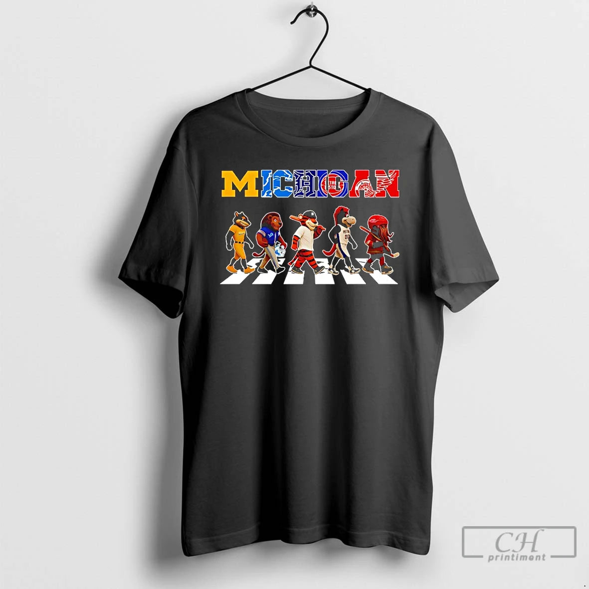 Classic Michigan Sports Team Abbey Road Signatures Mascot T-Shirts, Hoodie, Sweatshirt | PopFlextees.com