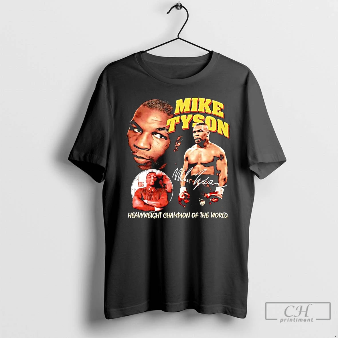 Classic Mike Tyson Graphic Heavyweight Champion Of The World Signature T-Shirts, Hoodie, Sweatshirt | PopFlextees.com