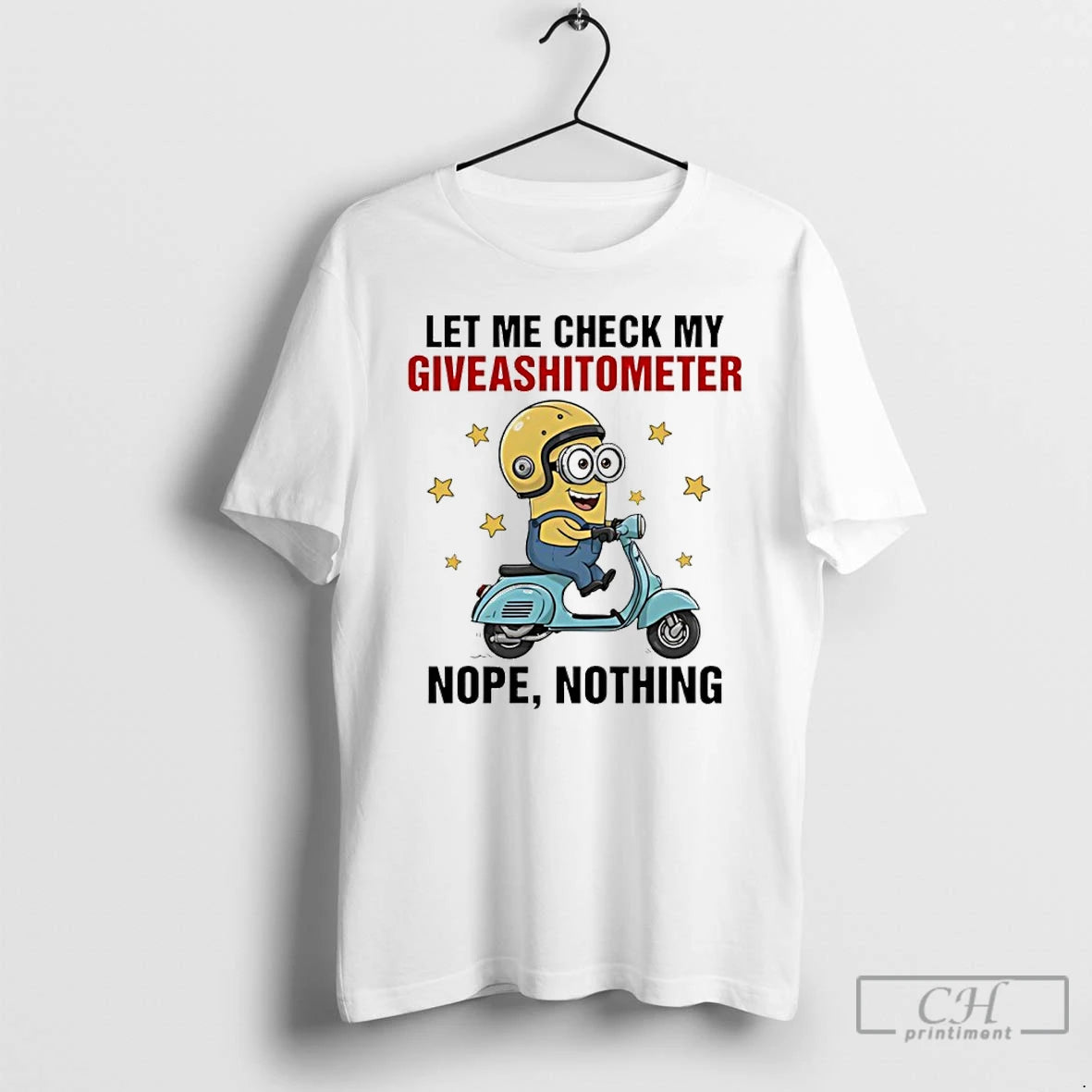 Classic Minion Let Me Check My Giveashitometer Nope Nothing T-Shirts, Hoodie, Sweatshirt | PopFlextees.com
