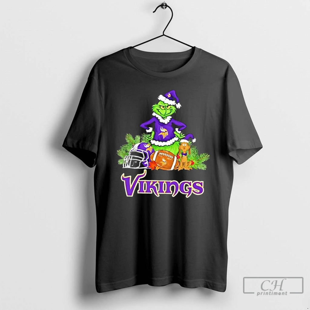 Classic Minnesota Vikings Football X Grinch And Max Dog Merry Christmas T-Shirts, Hoodie, Sweatshirt | PopFlextees.com