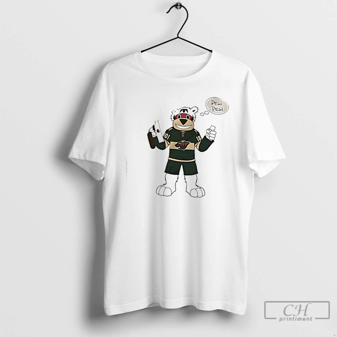 Classic Minnesota Wild Nordy Mascot Pew Pew T-Shirts, Hoodie, Sweatshirt | PopFlextees.com