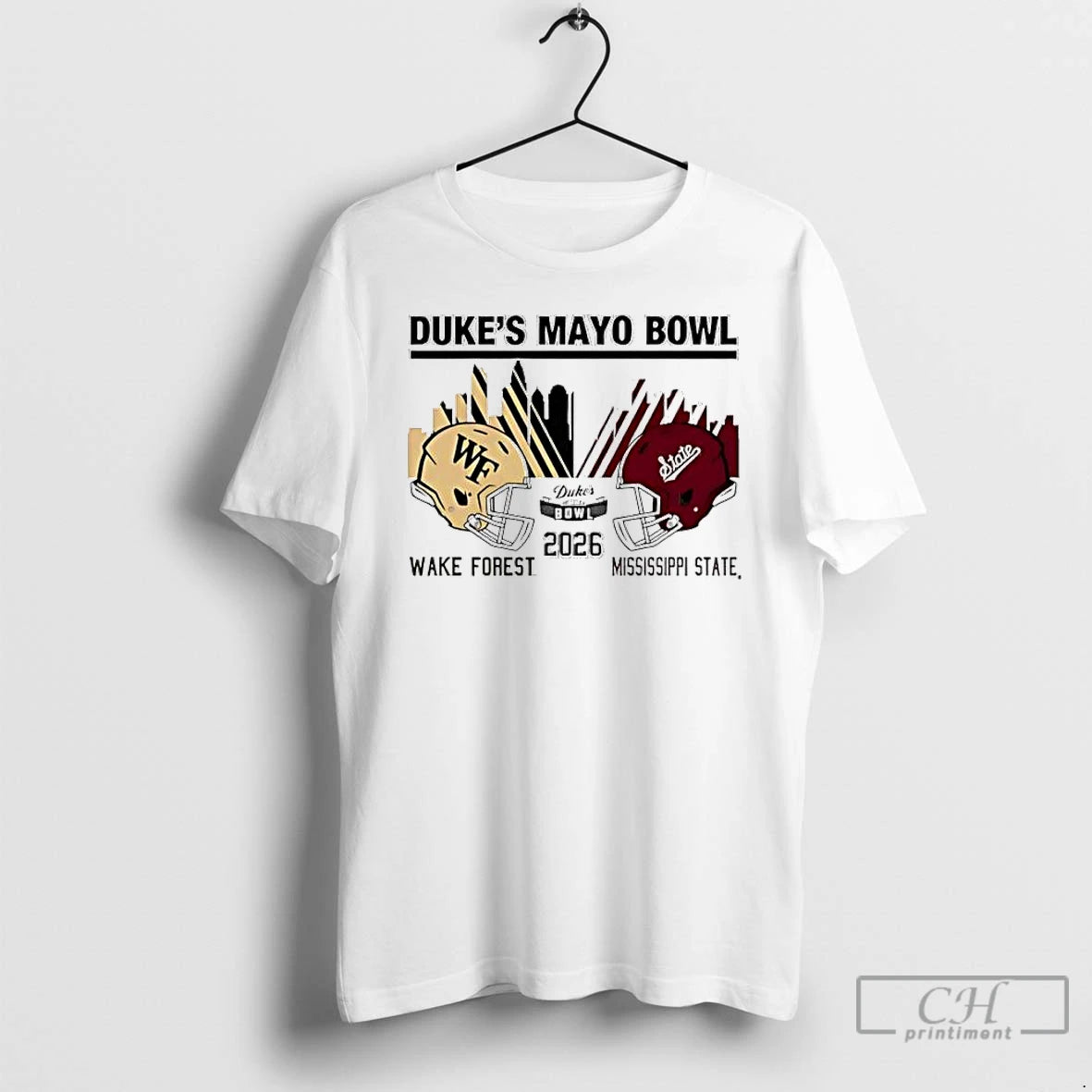 Classic Mississippi State Vs Wake Forest 2026 Dukes Mayo Bowl Match Up Skyline T Shirts Hoodie, Sweatshirt | PopFlextees.com