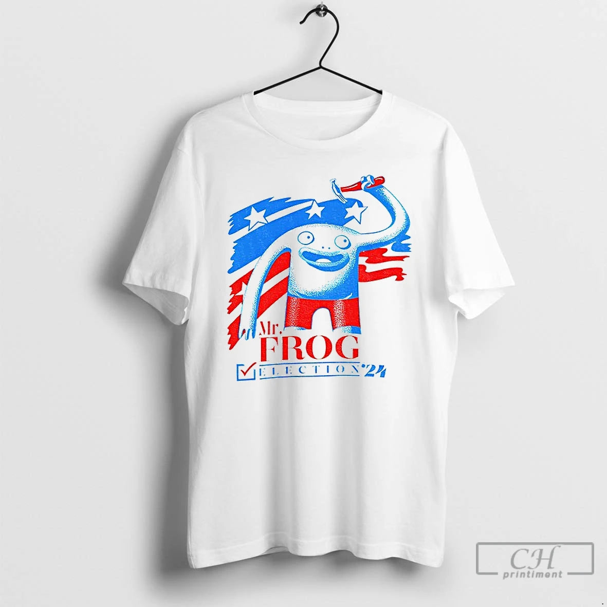Classic Mr Frog Election 24 Patriotic Red Blue Frog Graphic T-Shirts, Hoodie, Sweatshirt | PopFlextees.com