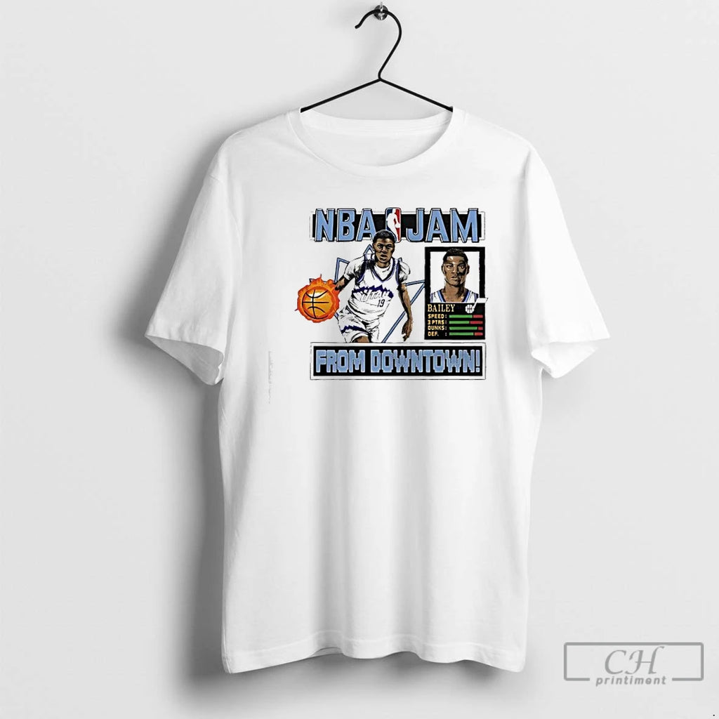 Classic Nba Jam Utah Jazz Ace Bailey From Downtown T-Shirts, Hoodie, Sweatshirt | PopFlextees.com