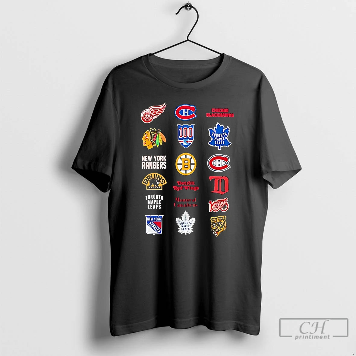 Classic Nhl 6 Starter Teams Logo Collage T-Shirts, Hoodie, Sweatshirt | PopFlextees.com