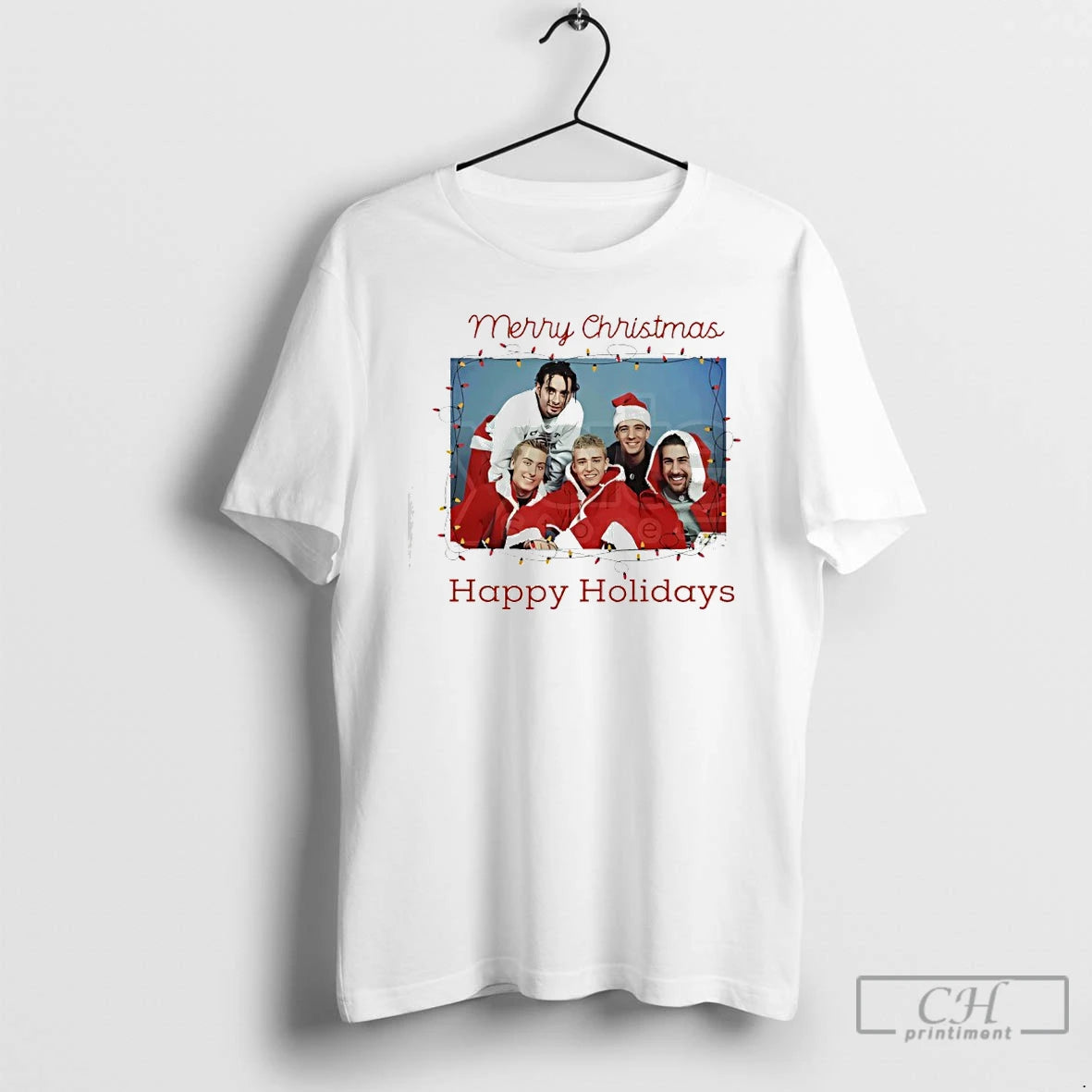 Classic Nsync Merry Christmas Happy Holidays Retro T-Shirts, Hoodie, Sweatshirt | PopFlextees.com