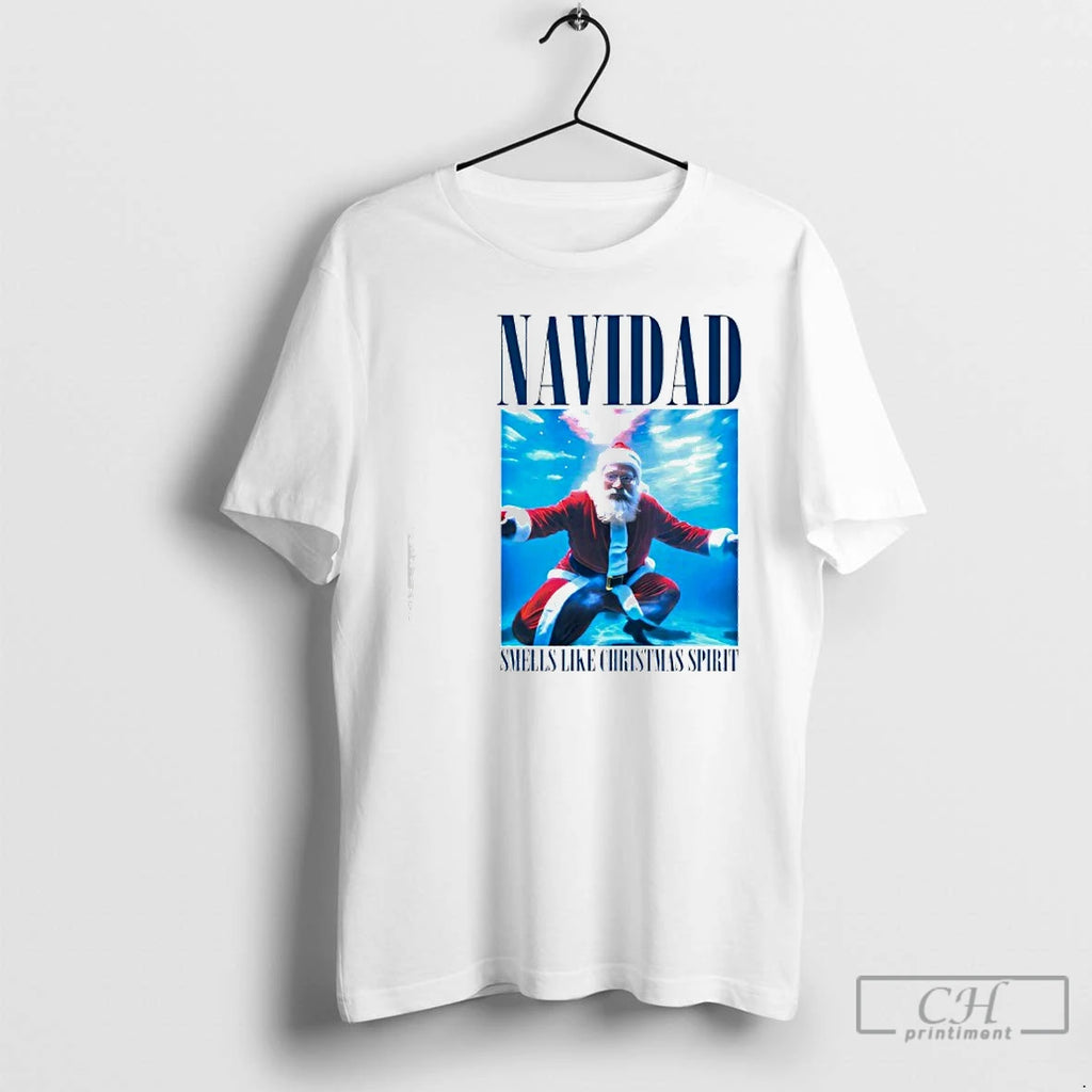 Classic Navidad Smells Like Christmas Spirit Santa T-Shirts, Hoodie, Sweatshirt | PopFlextees.com