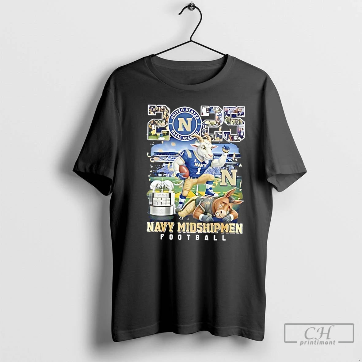 Classic Navy Midshipmen 2025 Commander In Chiefs Trophy Champions Mascot T-Shirts, Hoodie, Sweatshirt | PopFlextees.com