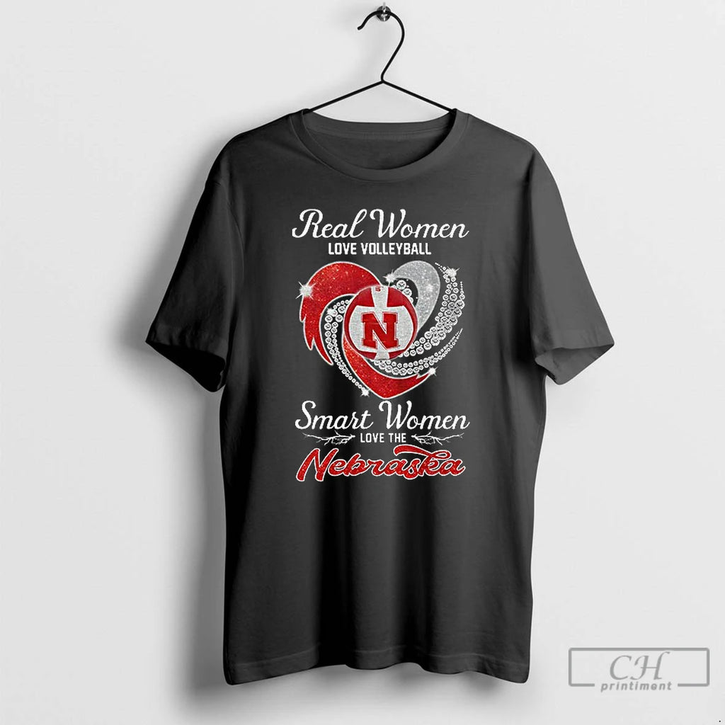 Classic Nebraska Cornhuskers Real Women Love Volleyball Smart Women Love The Nebraska T Shirts Sweater Hoodie, Sweatshirt